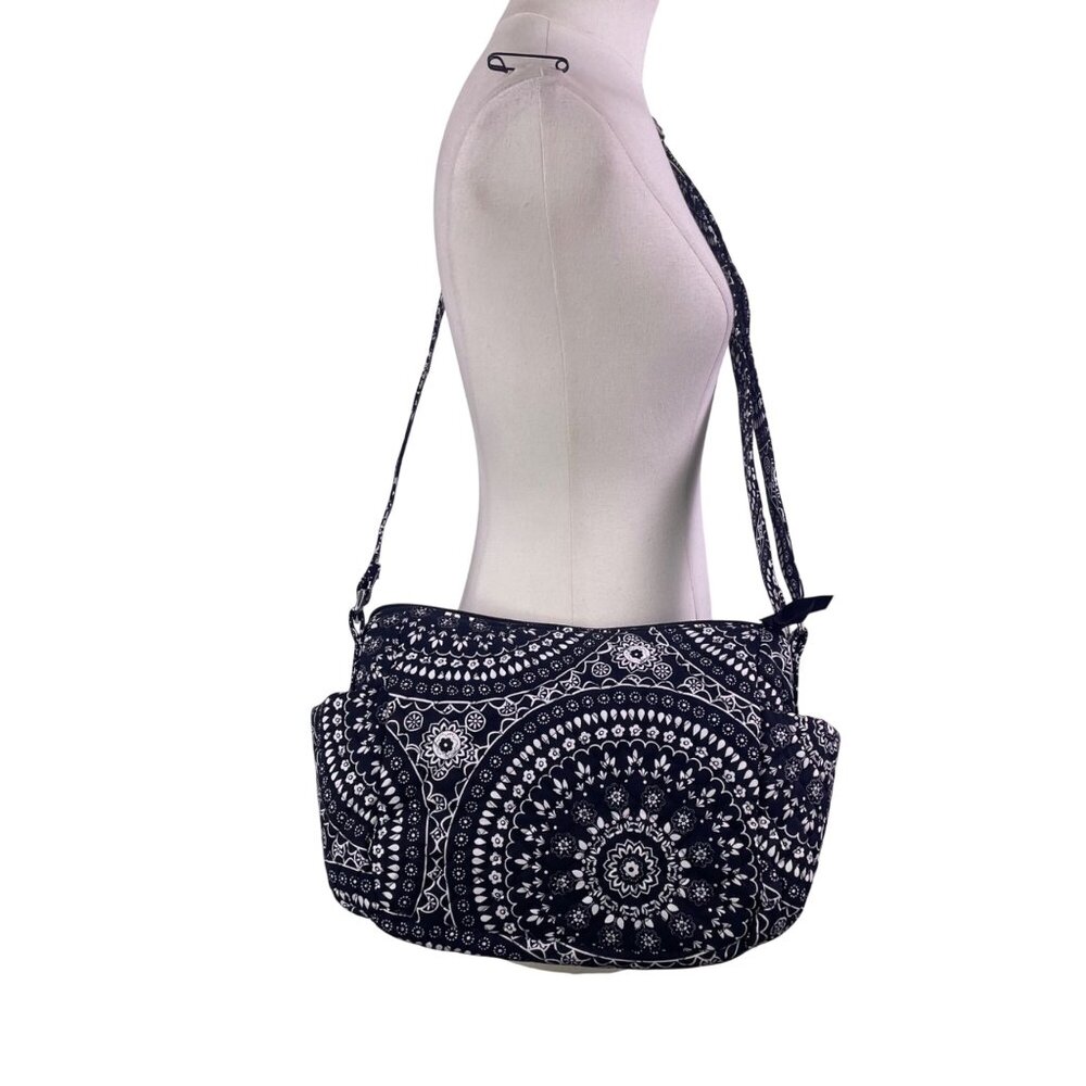 Vera Bradley Women’s Black Floral Mandala Pattern Adjustable Strap Crossbody Bag image 10